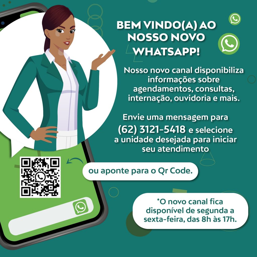 Card com inteligência artificial negra com vitiligo, QRCode e informações sobre o contato do WhatsAp.