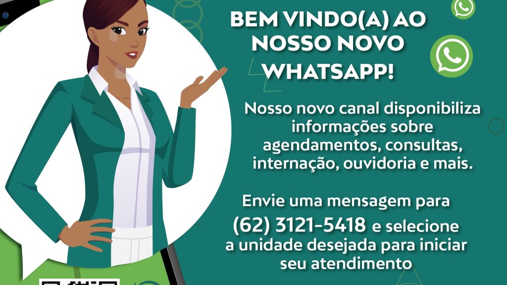 Card com inteligência artificial negra com vitiligo, QRCode e informações sobre o contato do WhatsAp.